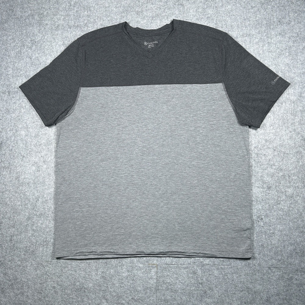 Cloudveil T Shirt Mens Size 2XL XXL Grey‎ Crewneck Stretch Baseball Style